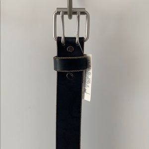 Black cow leather belt